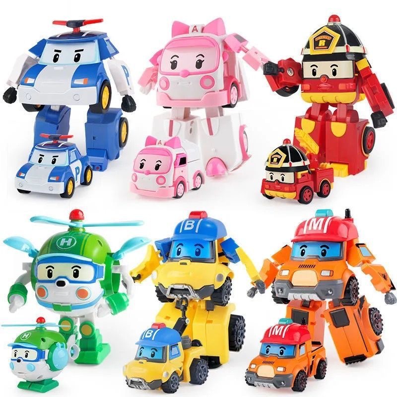 Teacher Recommends Transforming Police Car Sheriff Perley Robot Transforming Toy Amber Haley Mark Children's Toy