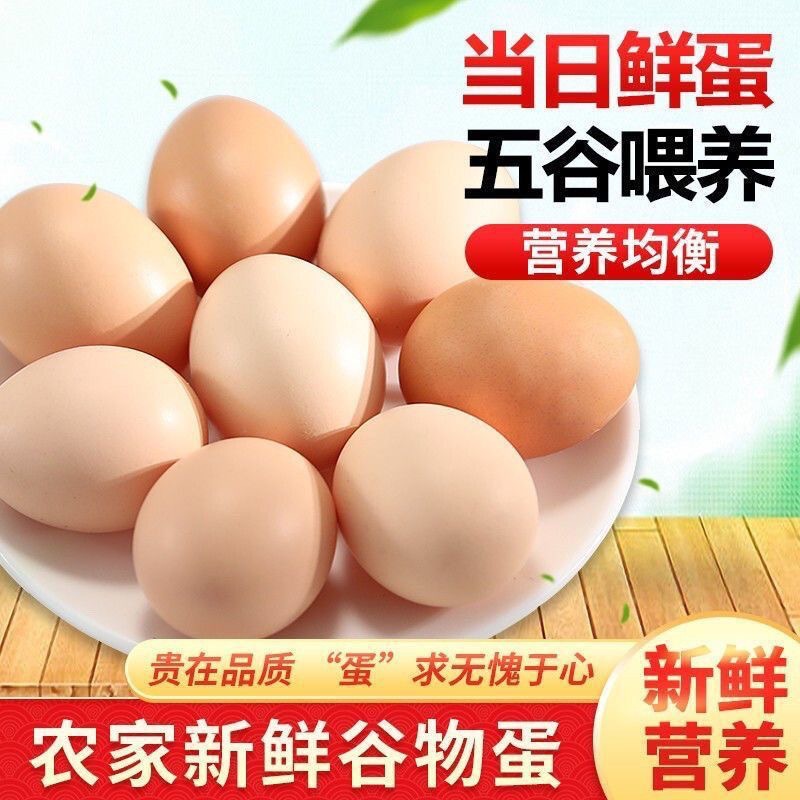 10 Pieces of Authentic Farm-Fresh Fresh Eggs, Rural Stupid Eggs, Firewood Eggs, Newborn Eggs, Wholesale Whole Box of 4 Pieces