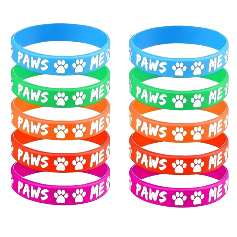 Кросс-бордерный силиконовый браслет с темой отпечатков лап домашних животных, праздничный подарок