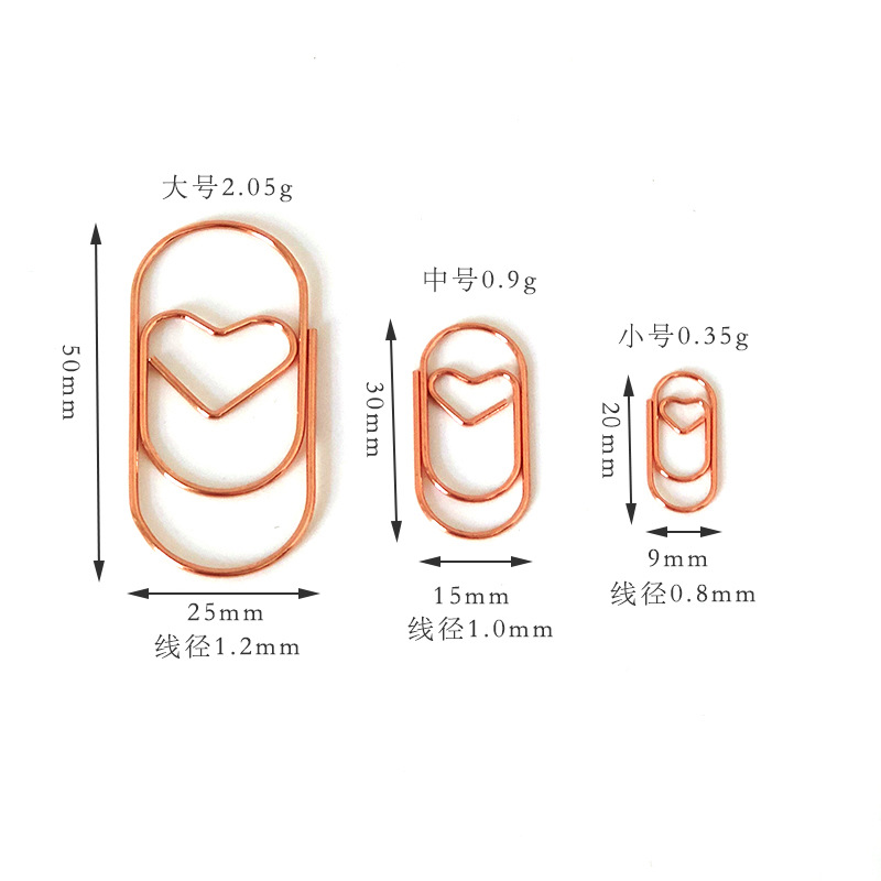 Cute mini love paper clip wholesale small star metal paper clip antique 20mm heart clip