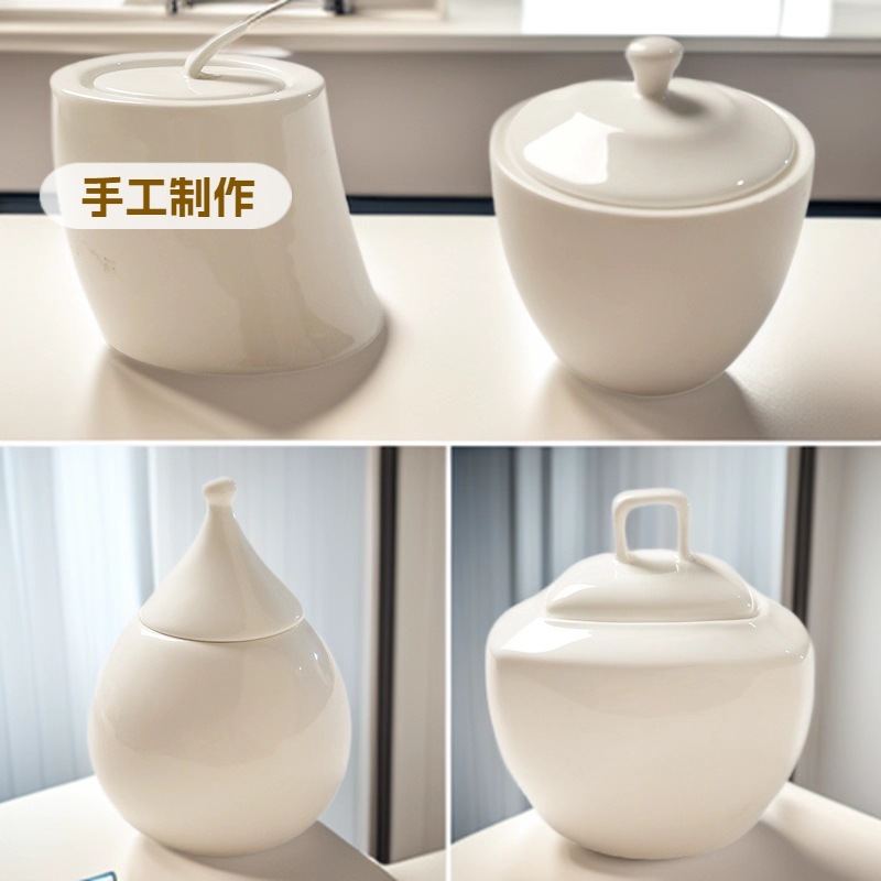 Маленькая портативная керамическая сахарница для дома с трещинами