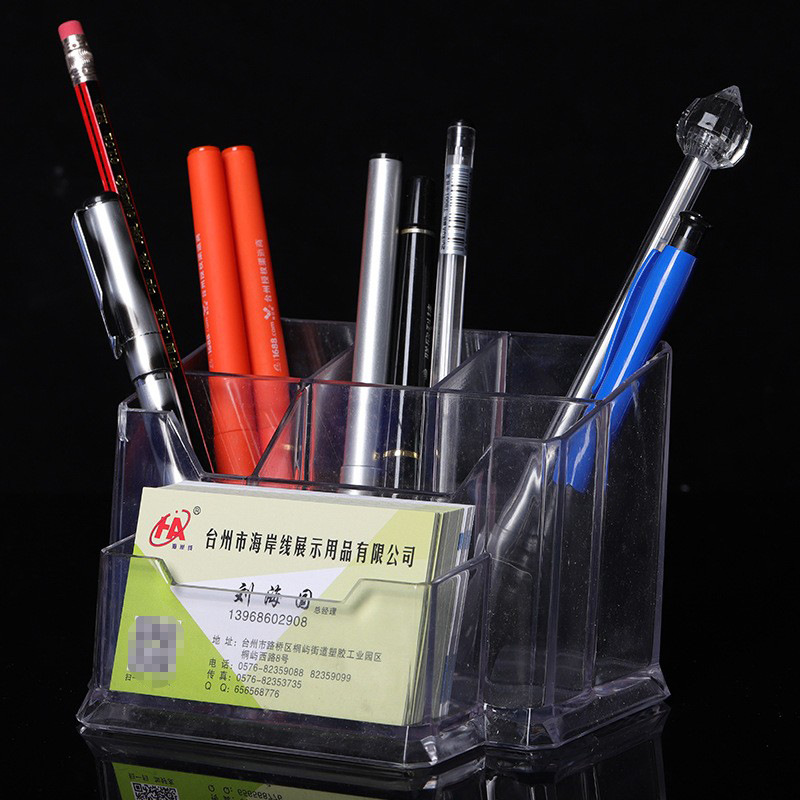 Acrylic Transparent Business Card Box Business Card Storage Box Plastic Business Card Box Desktop Storage Card Box Vertical Note Holder