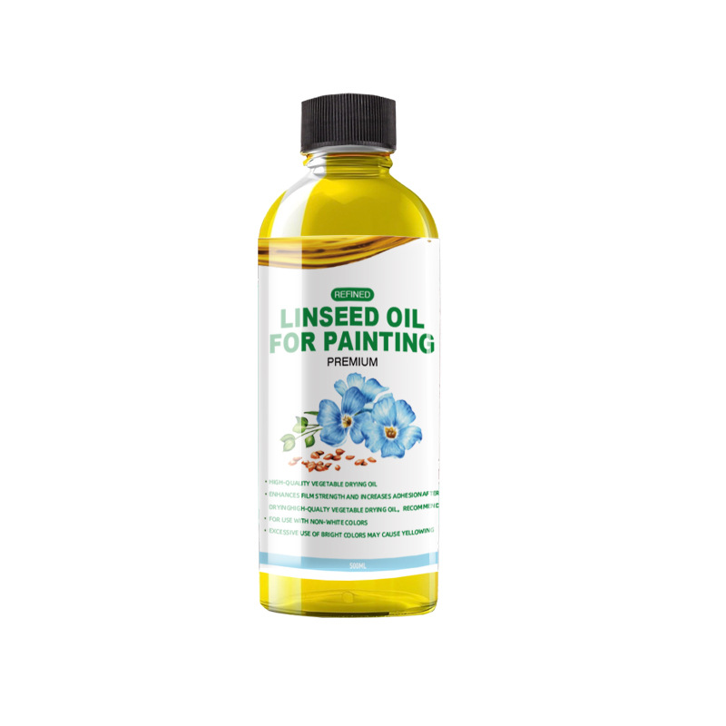 Rabbi Refined Linseed Oil Sun-Dried Linseed Oil Polymerized Linseed Oil Bottled Oil Painting Medium Art Selection Wholesale