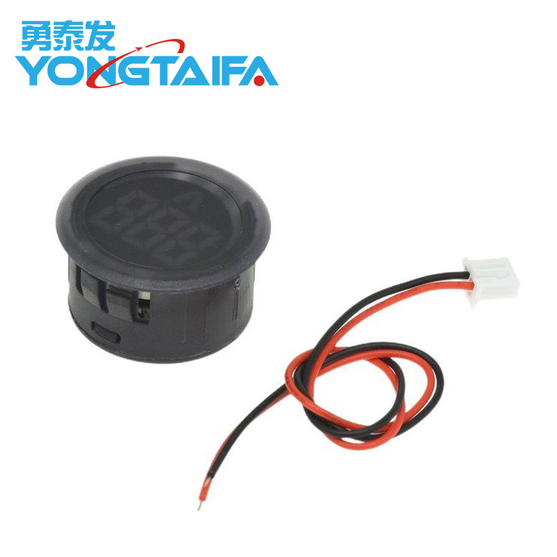 Dc 4-100V Dc Digital Voltmeter Head Display Led Digital Display Round Two-Wire Voltmeter Reverse Connection Protection