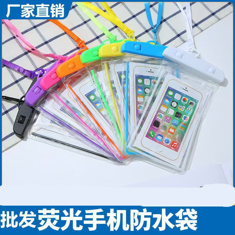 Outdoor Mobile Phone Waterproof Bag, Luminous PVC Transparent Sealed Diving Cover, Floating Touch Screen Swimming Equipment Mobile Phone Case
