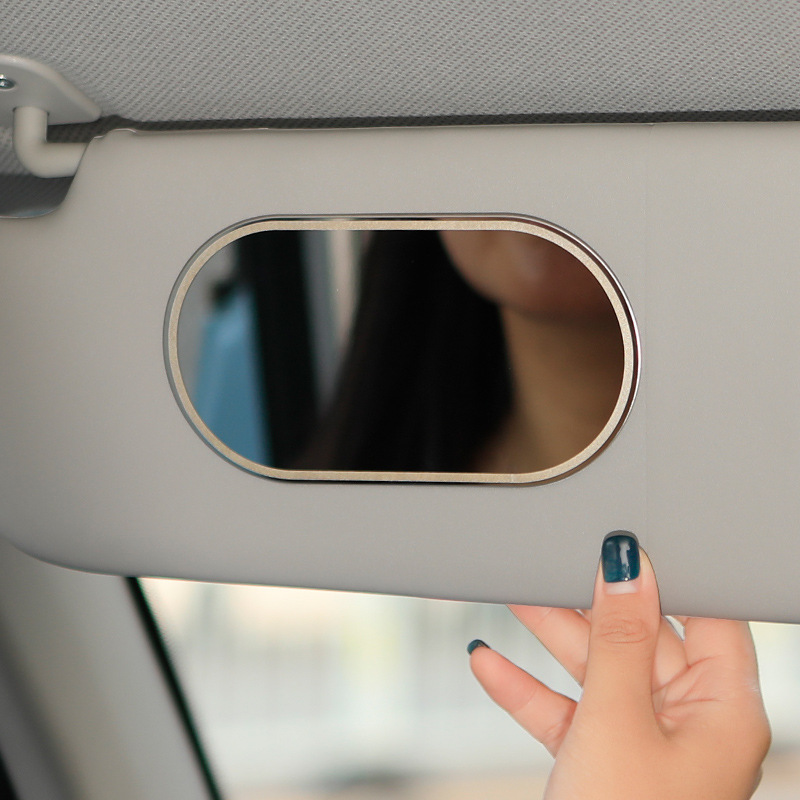 Car sun visor makeup mirror car driver and co-driver visor stainless steel high-definition mirror with dressing mirror