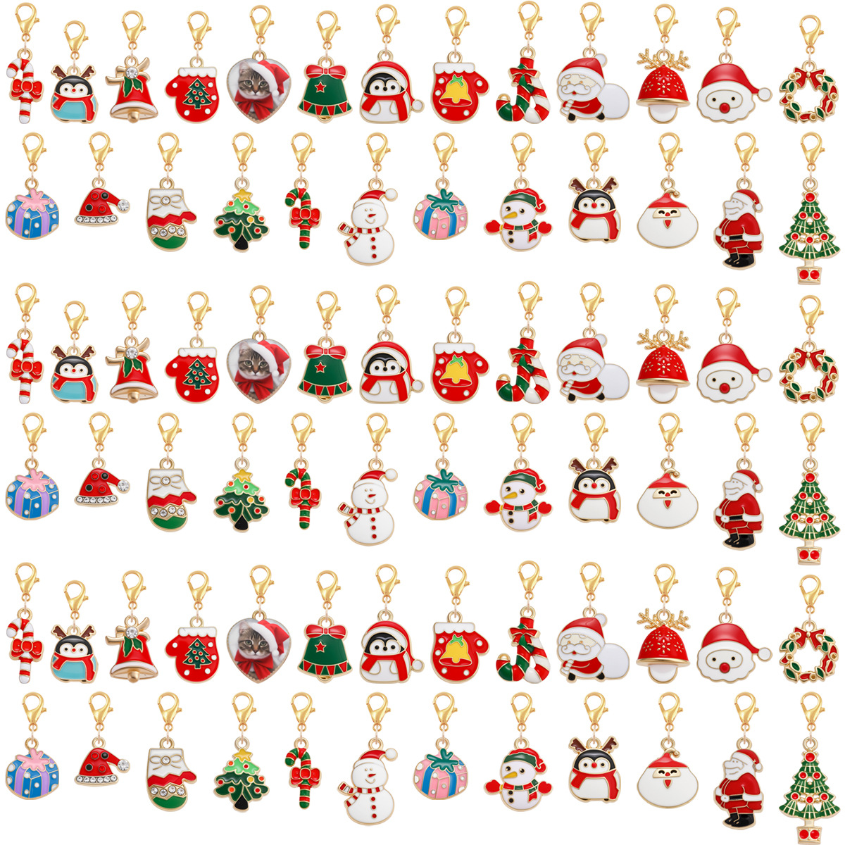 Серьги на Новый год с крестом, сплав, подвеска в виде капли масла, мультяшный Санта-Клаус, елка, олень, снежинка, замок-лобстер