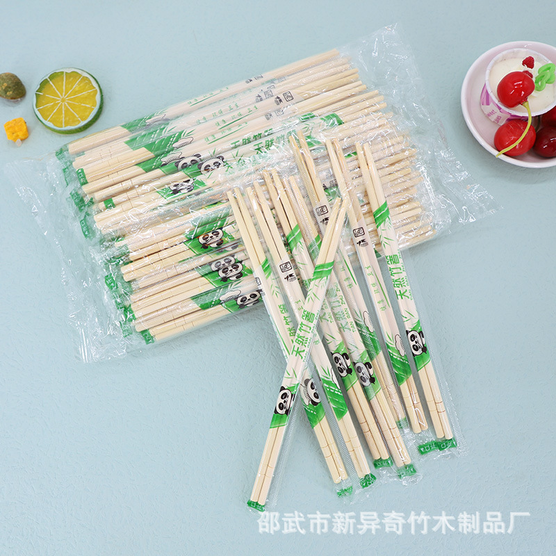 Disposable Chopsticks, Individually Packaged, Takeaway Packaged, Small Round Chopsticks, Hygienic and Convenient Chopsticks Opp5.0/5.5 Panda Chopsticks