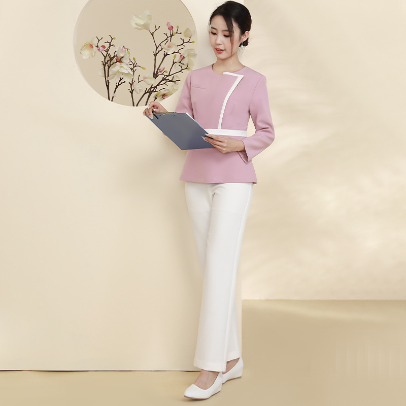 Xiangchunniao Beautician Work Clothes for Women Spring & Fall Medical Beauty Oral and Dental Front Desk Nurse Uniforms Women's Long-Sleeved Split Suit