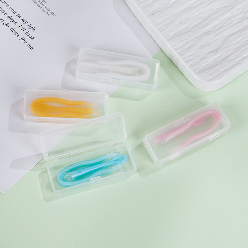 Simple contact lens tweezers small stick set box care box double box partner LS337