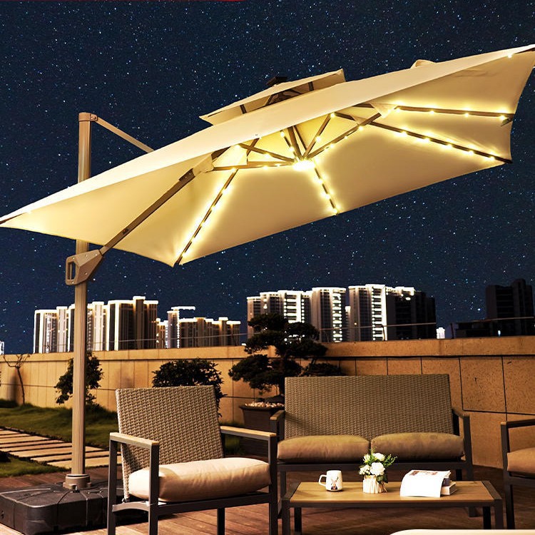 Солнечный двойной тент для кемпинга, большой зонт для кафе на открытом воздухе, парасоль для коммерческого использования