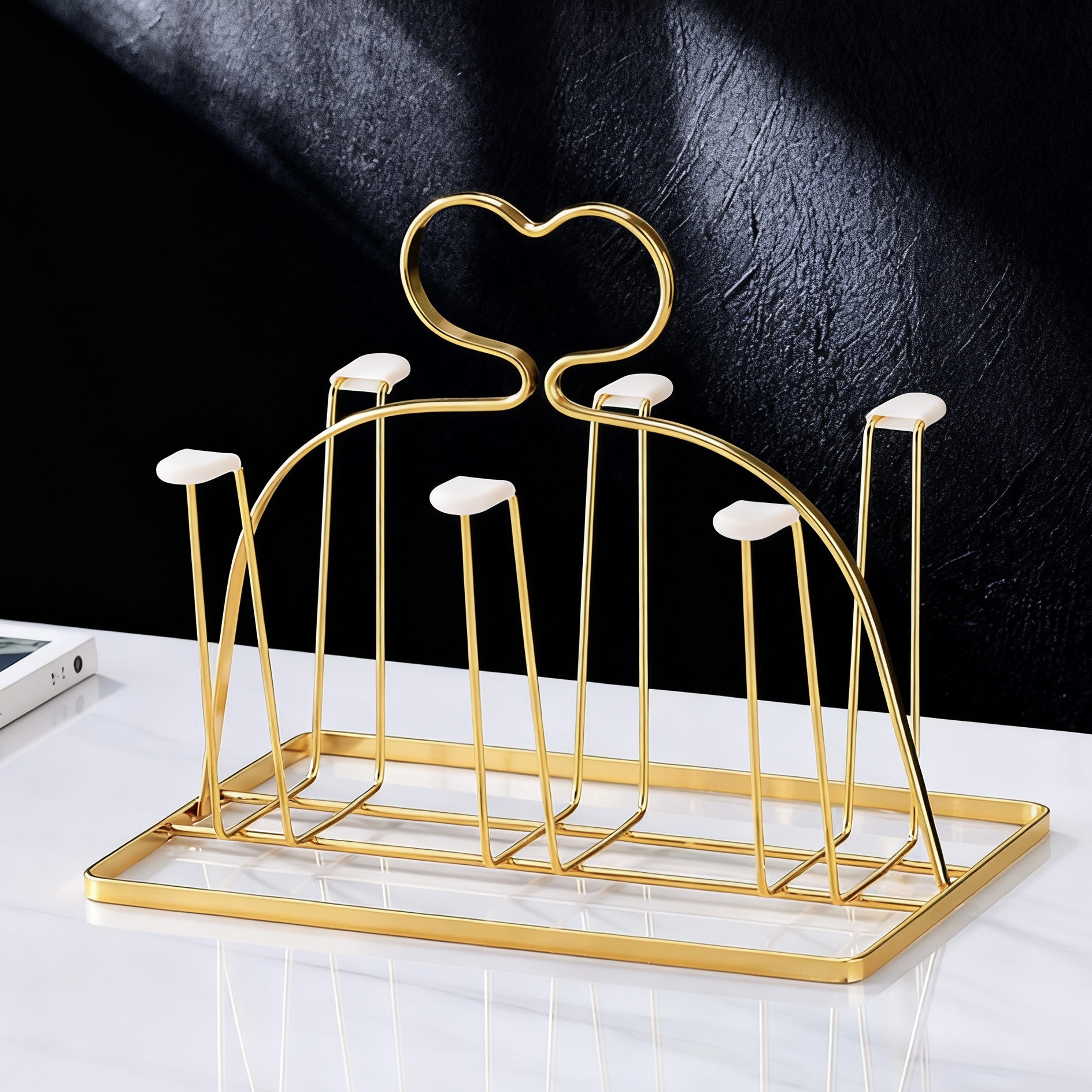 Креативная рамка для стаканов Love Cup, кованый железный подвесной держатель, портативный держатель для стаканов, полка для хранения в гостиной