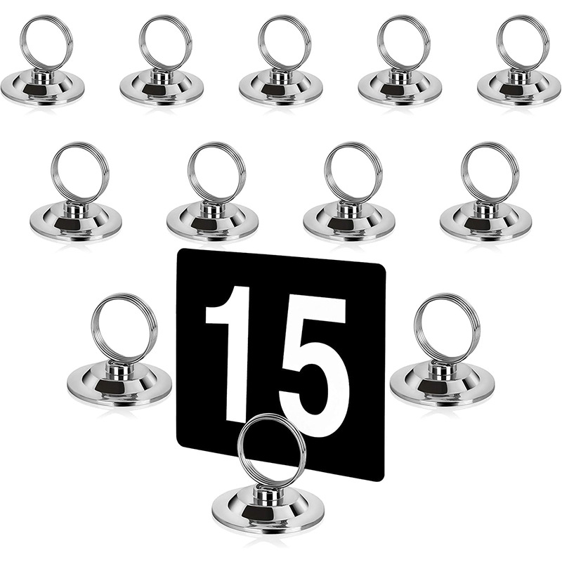 Desktop Stainless Steel Menu Holder Menu Clip Can Engrave Logo Metal Number Holder Table Sign Zinc Alloy Light Luxury