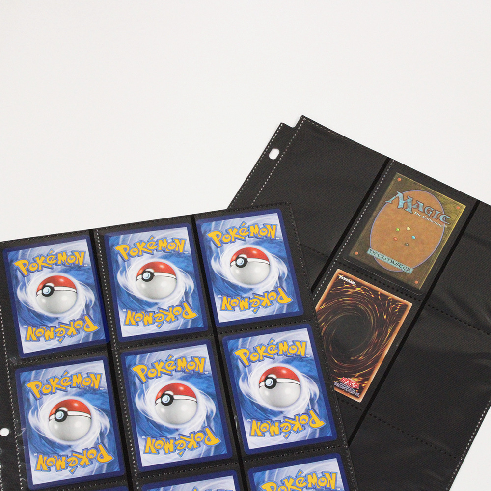 11-hole double-sided 9-grid black card page Baokemeng Yu-Gi-Oh magic card collection card page card book loose-leaf core