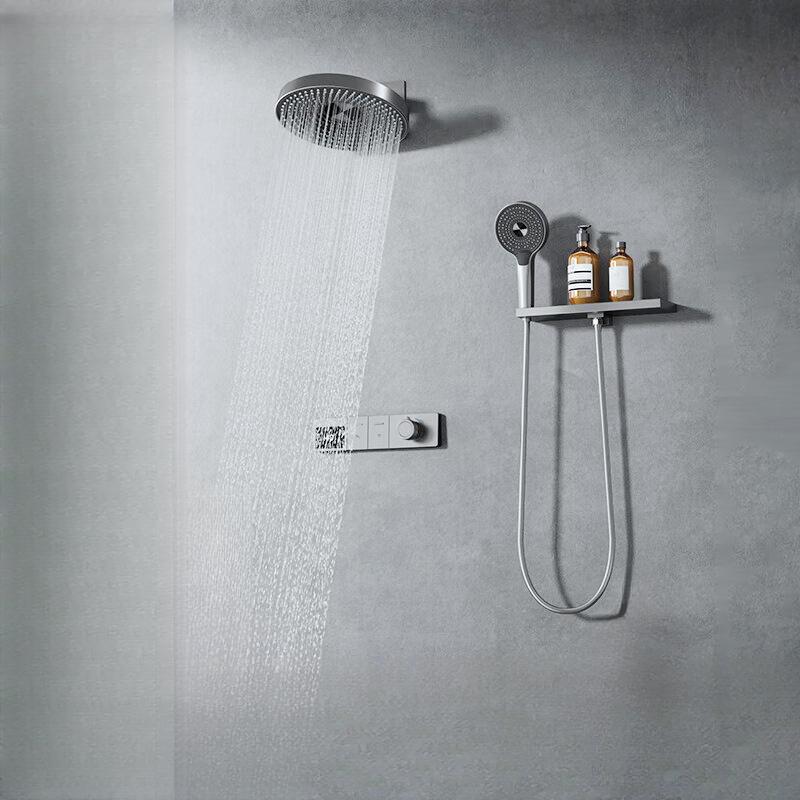 Набор душа с цифровым дисплеем, полка для ванной, стиль дождя