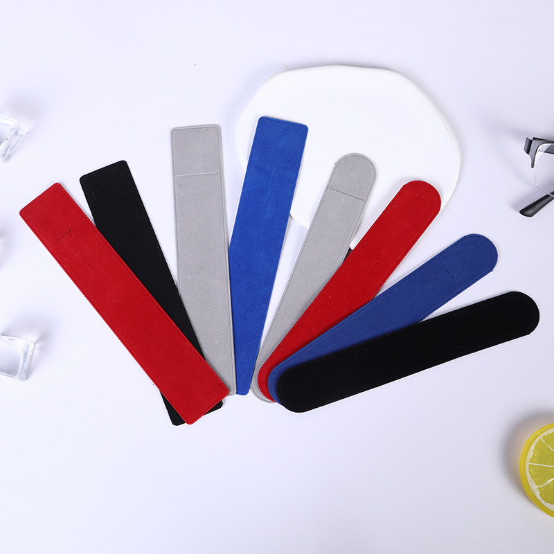 Односторонняя бархатная упаковка для ручек, процесс тиснения, черный флокированный пенал