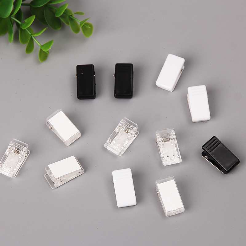Acrylic clip stationery accessories plastic clip transparent small clip with glue file ass clip hand account PP clip diy