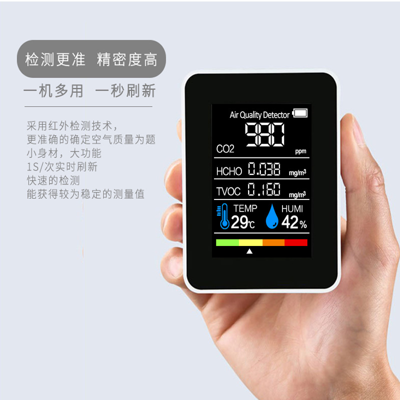 Five-In-One Formaldehyde Detector Carbon Dioxide Detector Air Detector Detector Temperature and Humidity Detection
