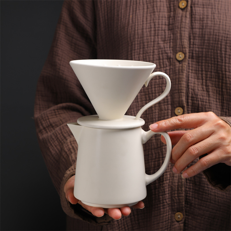 Coffee Pot Cross-Border Supply Ceramic Coffee Pot Set Wholesale Hand-Brewed Sharing Pot Funnel Coffee Filter Cup Filter