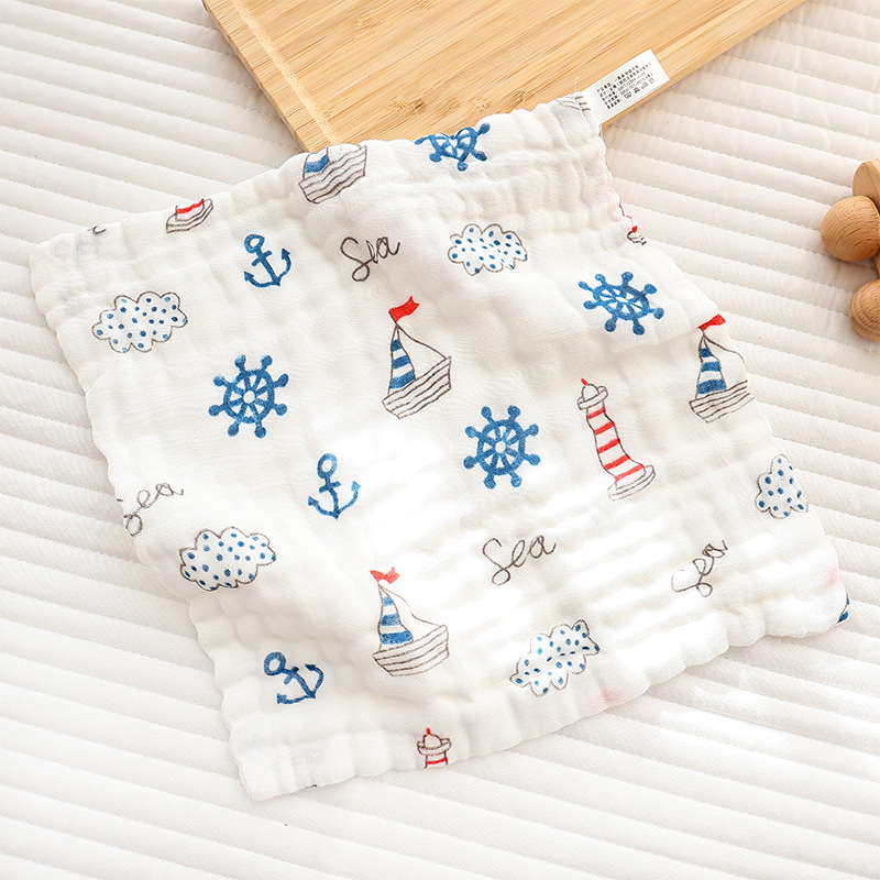 [Affordable Model] Class a Six-Layer 25X25Cm Pure Cotton Gauze Saliva Towel Baby Square Towel Absorbent Face Wash Feeding Towel