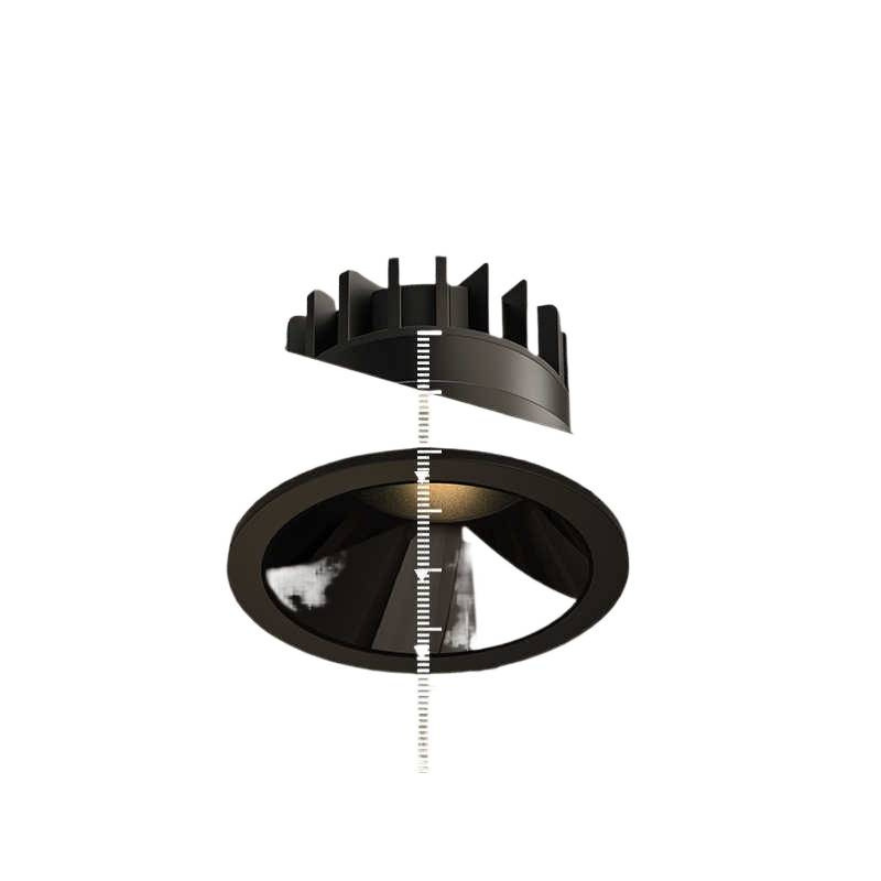 Black Full Spectrum Deep Anti-Glare Spotlight for Home Living Room Embedded Led Downlight Without Main Light Lighting Hill-