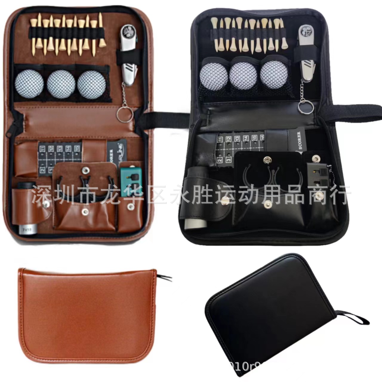 Кожаная сумка для гольф-аксессуаров, многофункциональная, большая емкость, с логотипом