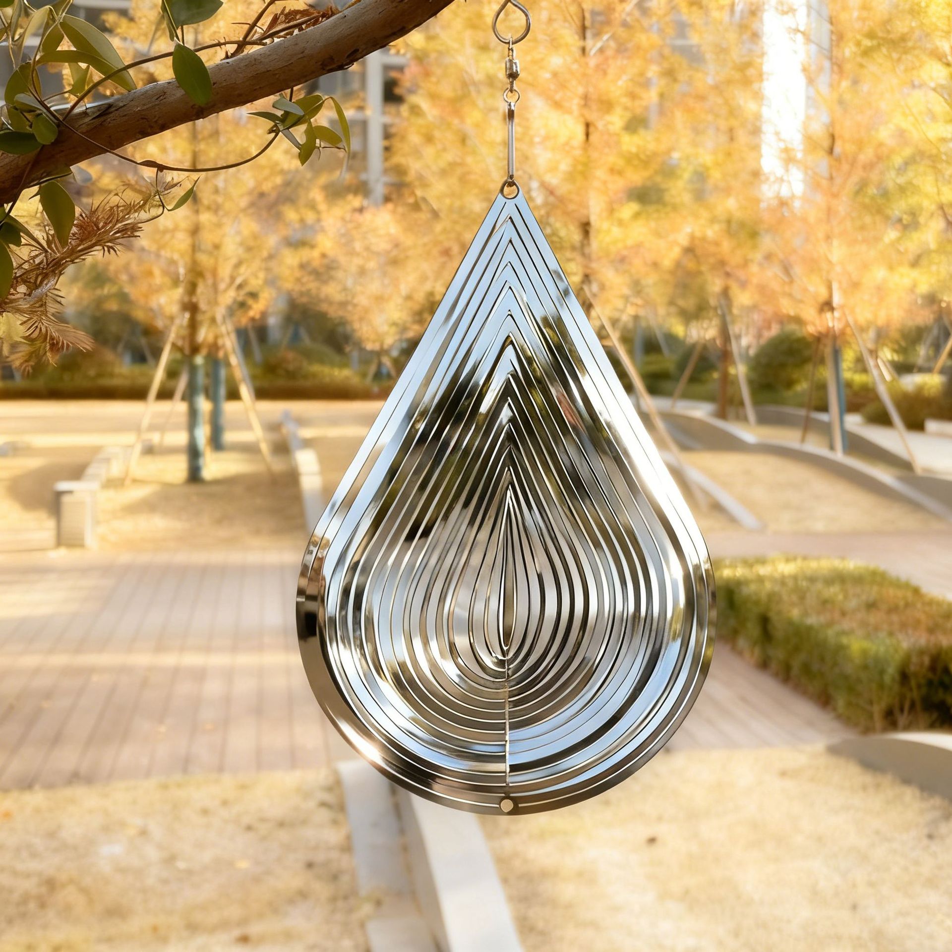 [Same Style as Revival Park] Mandala Wind Chime 3D Wind Rotating Scandinavian Garden Pendant Water Drop Entry Wind Chime