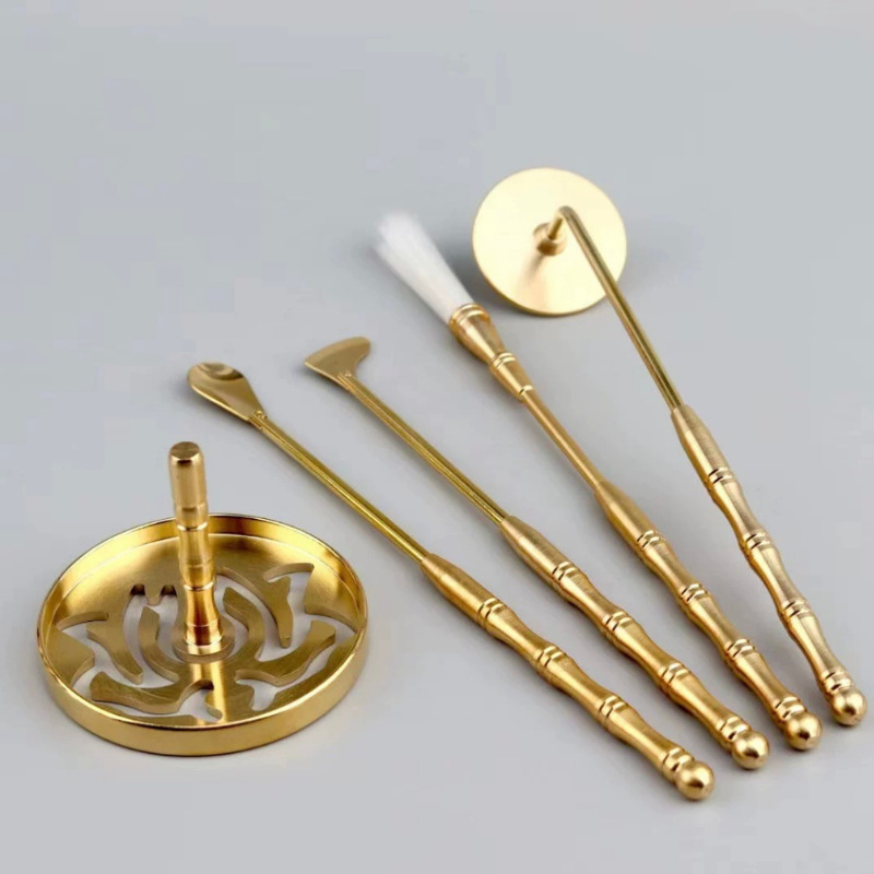 Beginner's Set of Pure Brass Incense Tools, Incense Seal Tools, Incense Ash Powder Press, Incense Seal Supplies, Incense Spoon, Incense Shovel, Incense Seal
