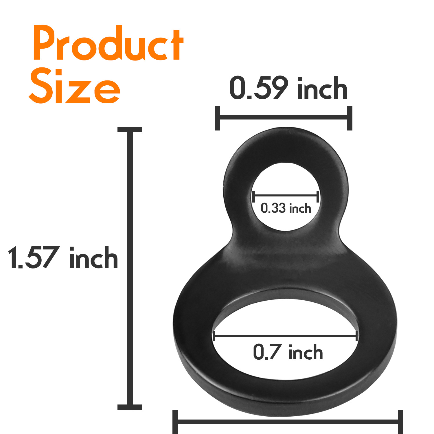 Black O-ring tie anchor hook suitable for garage workshop truck trailer golf cart hook accessories