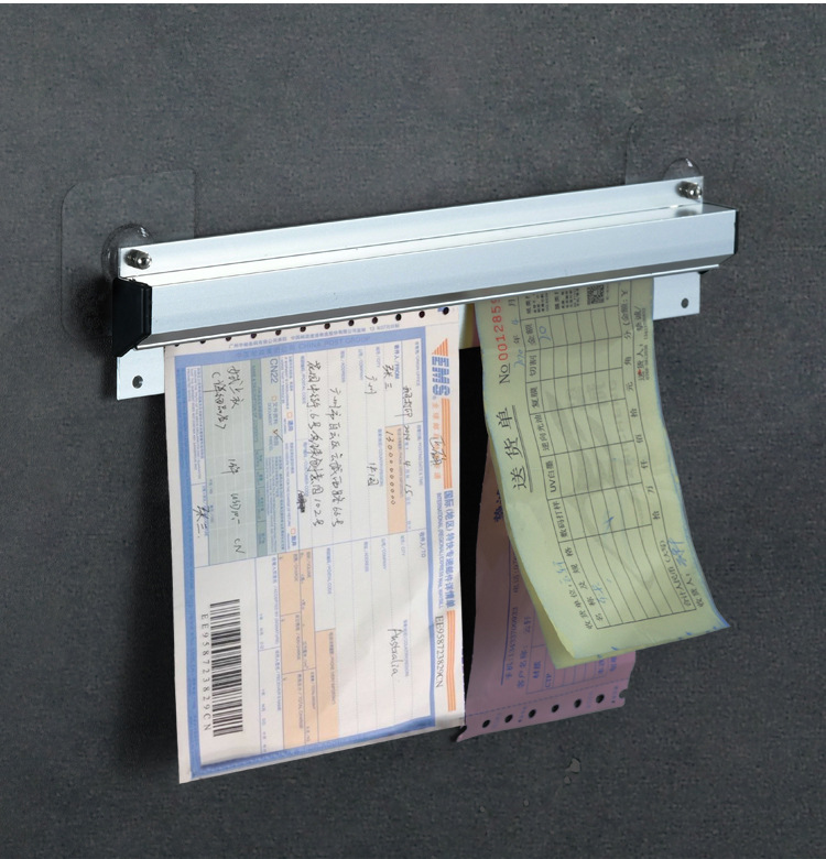 Aluminum Alloy single clip wall-mounted punch-free kitchen restaurant wine restaurant menu bill row single clip Kitchen takeaway