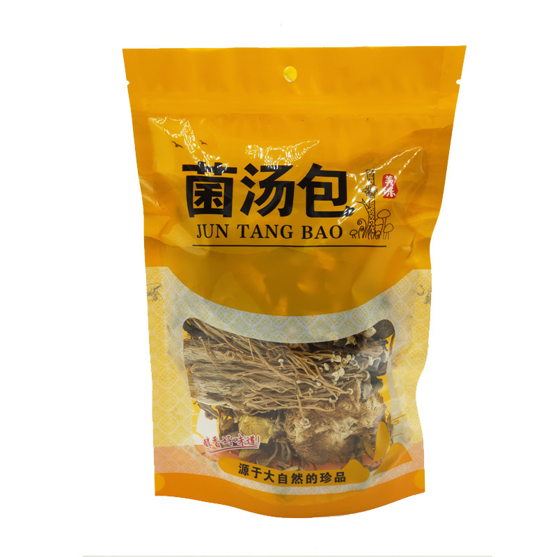 Hot Pot Base Mushroom Soup Ingredients 100g Cordyceps Flower Shiitake Mushroom Agaricus Blazei Mushroom Dry Goods Wholesale Mushroom Soup Bag
