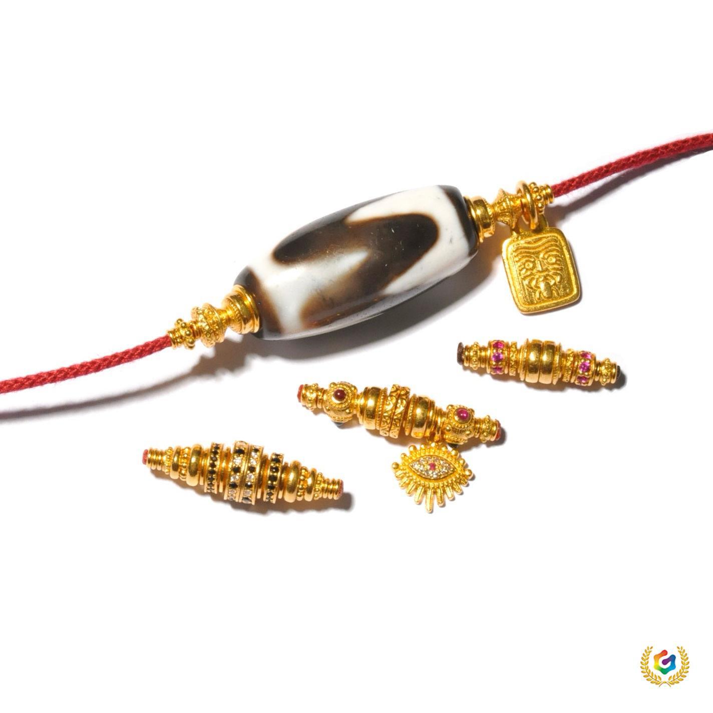 Легкие роскошные ретро-цветные бусины Dzi с древними аксессуарами, универсальная цепочка на ключицу, аксессуары для DIY, подвесные аксессуары