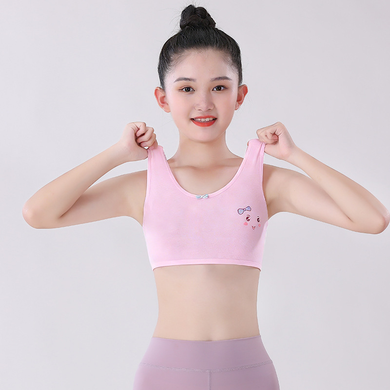 Underwear female primary school students developmental period 8-9-12-16 years old small vest cotton girls junior high school students anti-bump bra