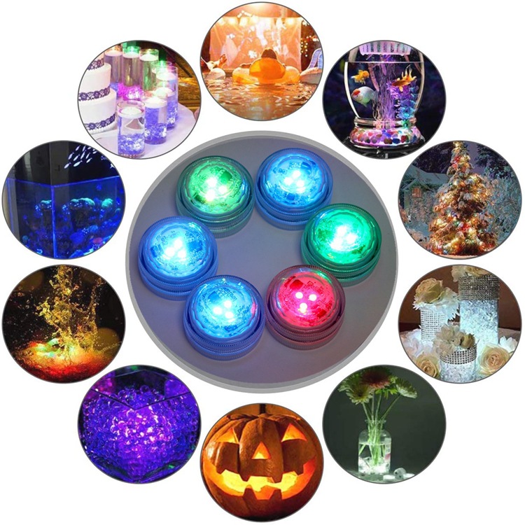 New 3Led Diamond Knob Candle Light Aquarium Underwater Light Waterproof Remote Control Diving Light Lighting Lighting Knob Light