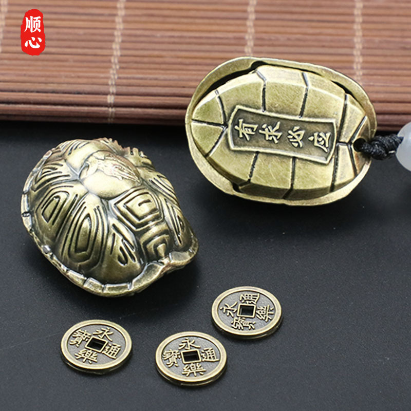 Shunxin bergamot turtle hexagram turtle shell gossip wenchuang three talent hand piece decompression text play trend national wind ornaments wholesale