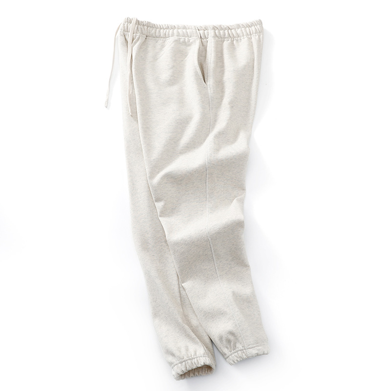 Add velvet pants 480g heavy long couples casual loose national tide sanding thick solid color toe sports pants