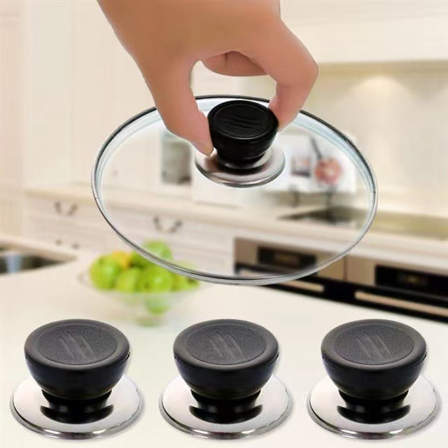 Transparent Pot Knob Handle Kitchen Universal Anti-Scalding Top Bead Pot Handle Glass Lid Stainless Steel Steamer Cooking Pot Lid Bead