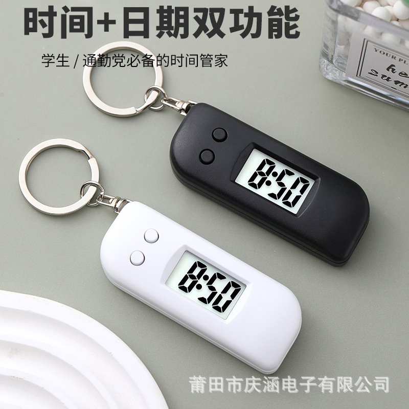 25 новых мини-модных компактных цифровых часов, простые брелоки, часы для студентов, экзамены, переносные маленькие висячие часы