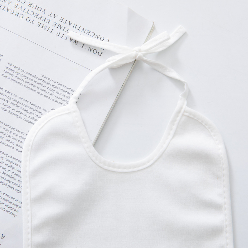 White children's painting bib pure cotton baby eating bib waterproof creative painted diy bib bib bib bib wholesale
