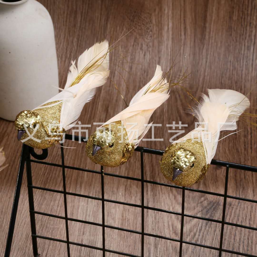 Feather Bird Foam Bird Fake Bird Decoration Props Model Christmas Products Crafts Simulation Feather Decoration Wholesale