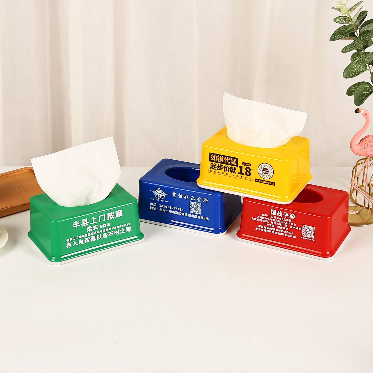 Кастомизированная пластиковая рекламная коробка для салфеток, креативная, с деревянной крышкой, для ресторана и отеля