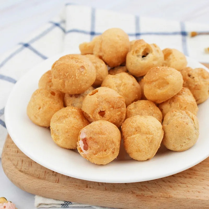 Wangwang Puff Ball Chocolate Flavor Cream Sandwich Cake Dry Internet Celebrity Leisure Afternoon Tea Snacks Greedy Chasing Drama Snacks