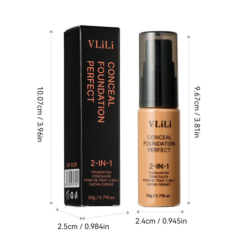 Cross-border exclusive supply of 6-color liquid foundation foundation cream concealer acne print cover dark circles lasting waterproof liquid foundation makeup