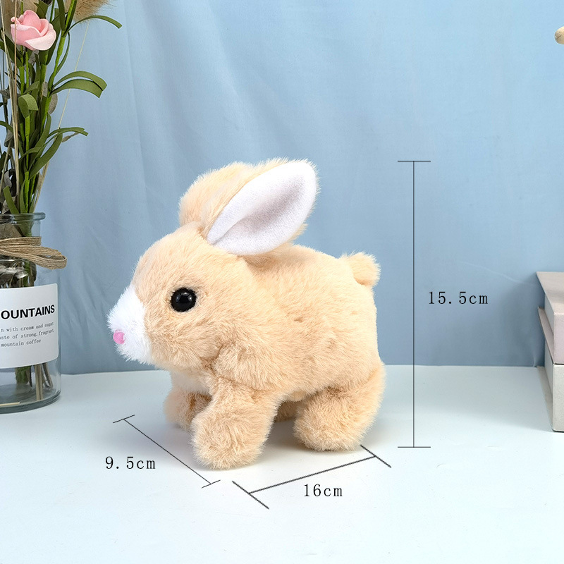 Electric Rabbit Toy, Realistic Animal Plush Toy That Can Bark and Walk, Children's Toy, Pet Doll, Wholesale from Street Vendors