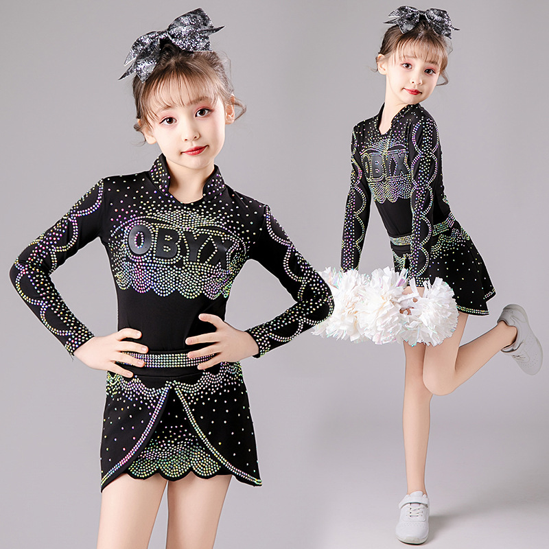 Детская одежда для черлидинга, длинный рукав, новая одежда для черлидинга для девочек, танцевальная одежда, одежда для соревнований