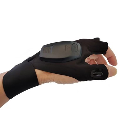 Led Flashlight Luminous Fishing Gloves Repair Lighting Finger Light Manufacturer Outdoor Charging Half-Finger Night Fishing Gloves