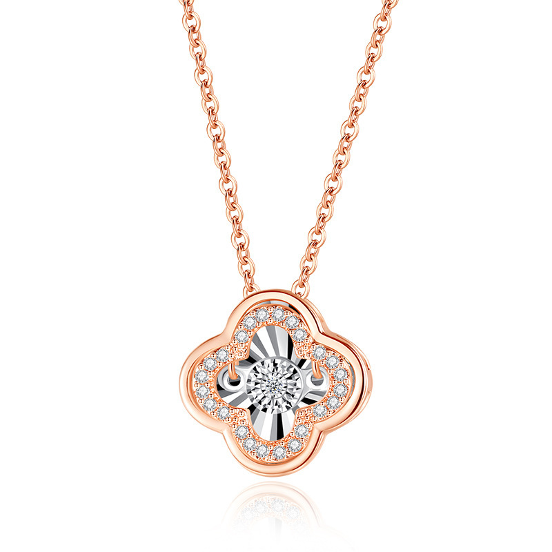 South African Real Diamond Necklace, Non-Fading Pendant with Diamonds, Versatile Jewelry Wholesale, Wedding Fashion Rose Gold Inlay