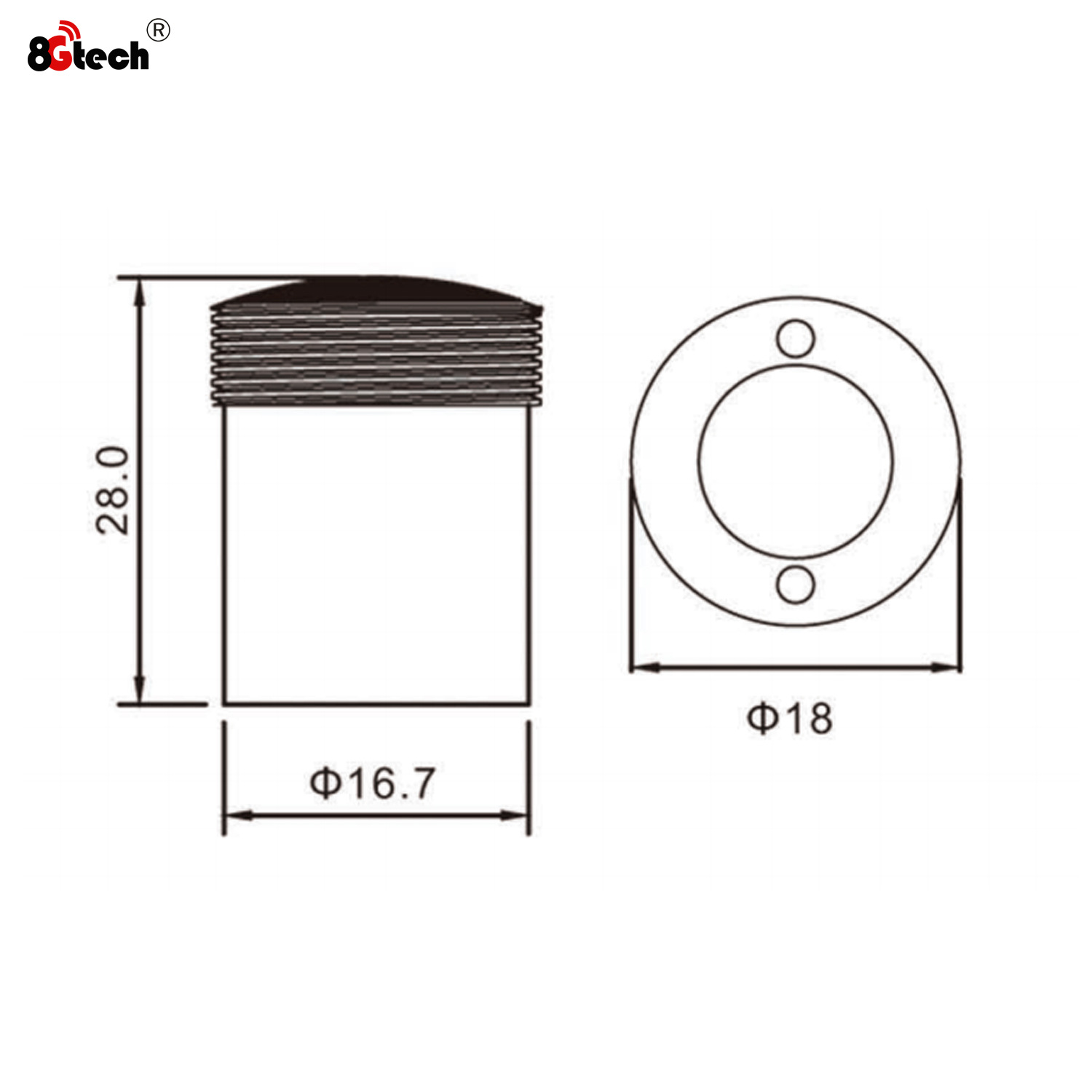 Handrail Light Railing Light M18 Curved Stainless Steel Led Guardrail Stair Aisle Guardrail Bridge Spotlight 1.5W