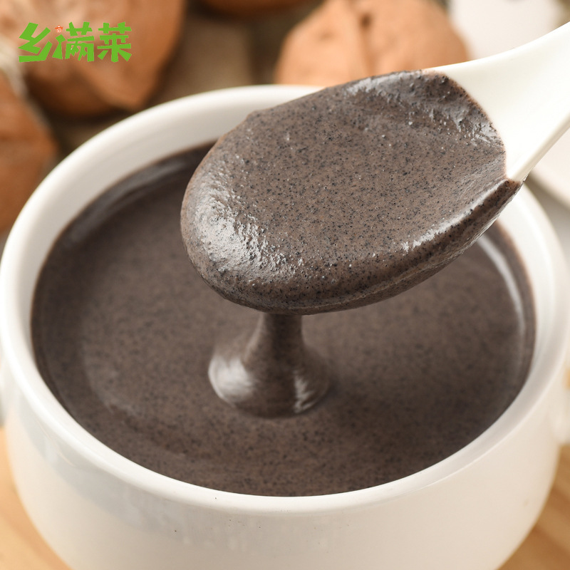 Black Sesame, Walnut, Mulberry, Black Bean Powder, Sesame Paste, Whole Grain Meal Replacement Powder, One-Piece Drop-Shipping Food Wholesale