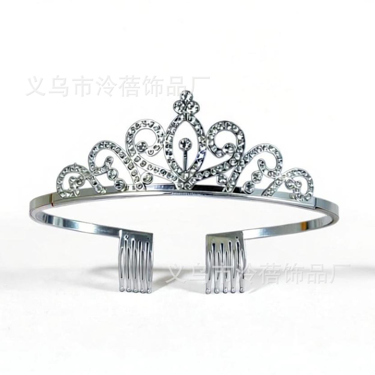 New Fashionable Children's Hair Accessories with Diamond Headband Little Girl Birthday Party High-End Alloy Small Crown